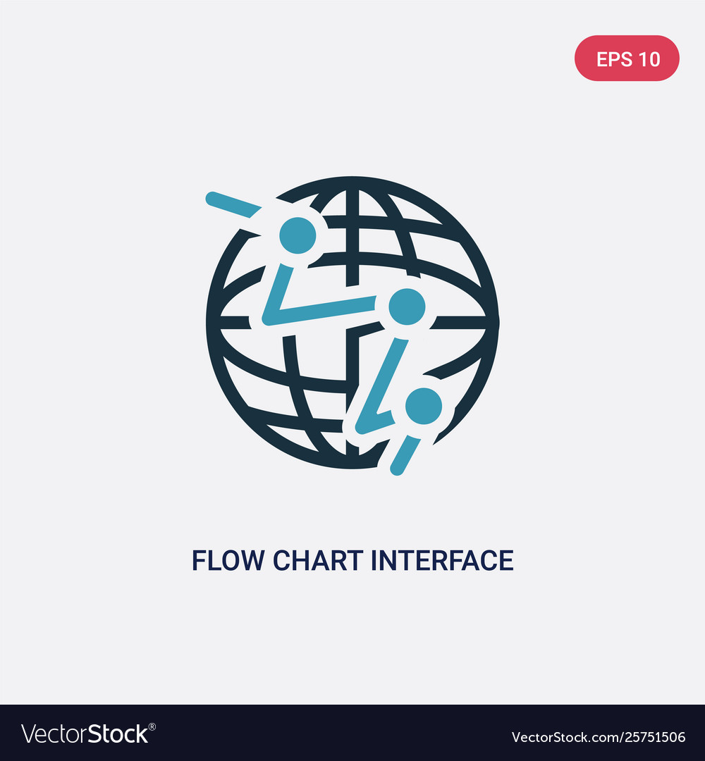 Two color flow chart interface icon from user Vector Image