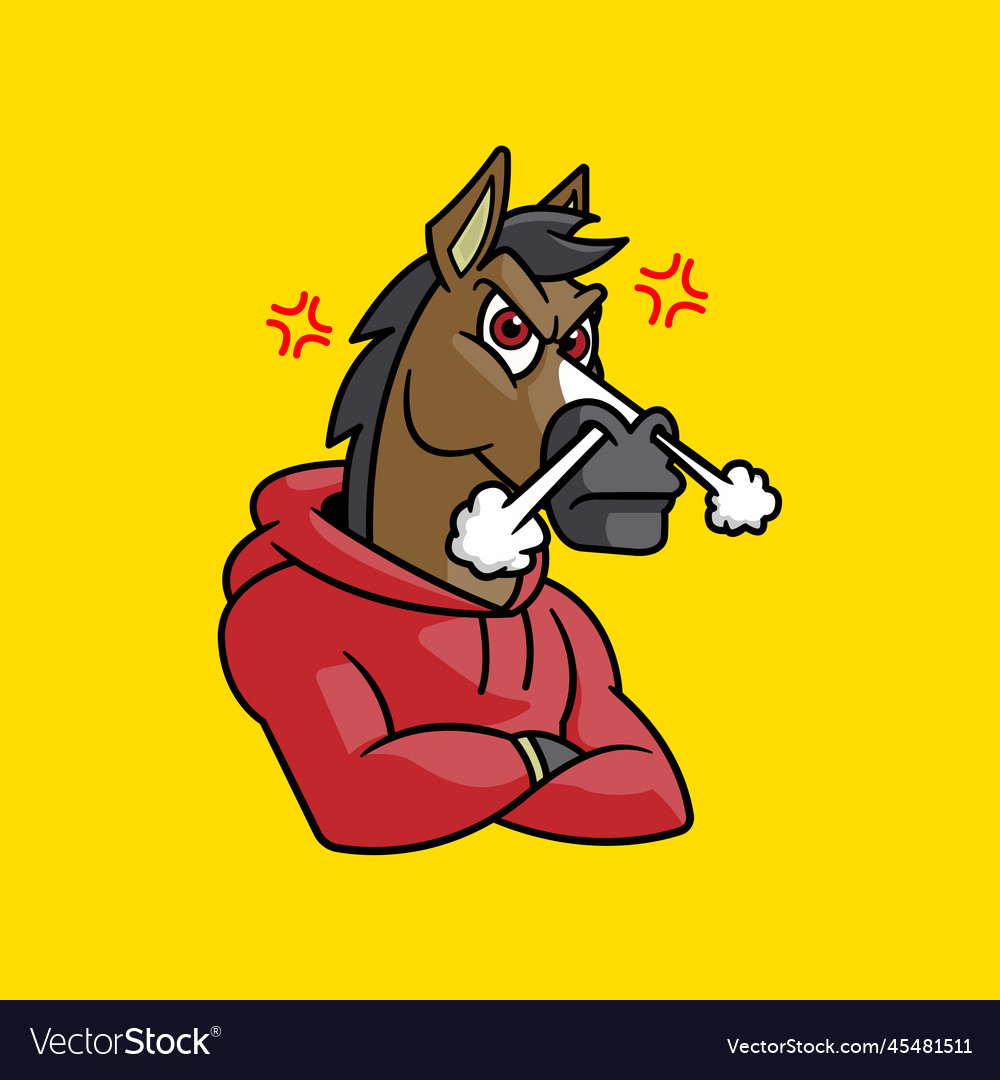 Angry horse Royalty Free Vector Image - VectorStock