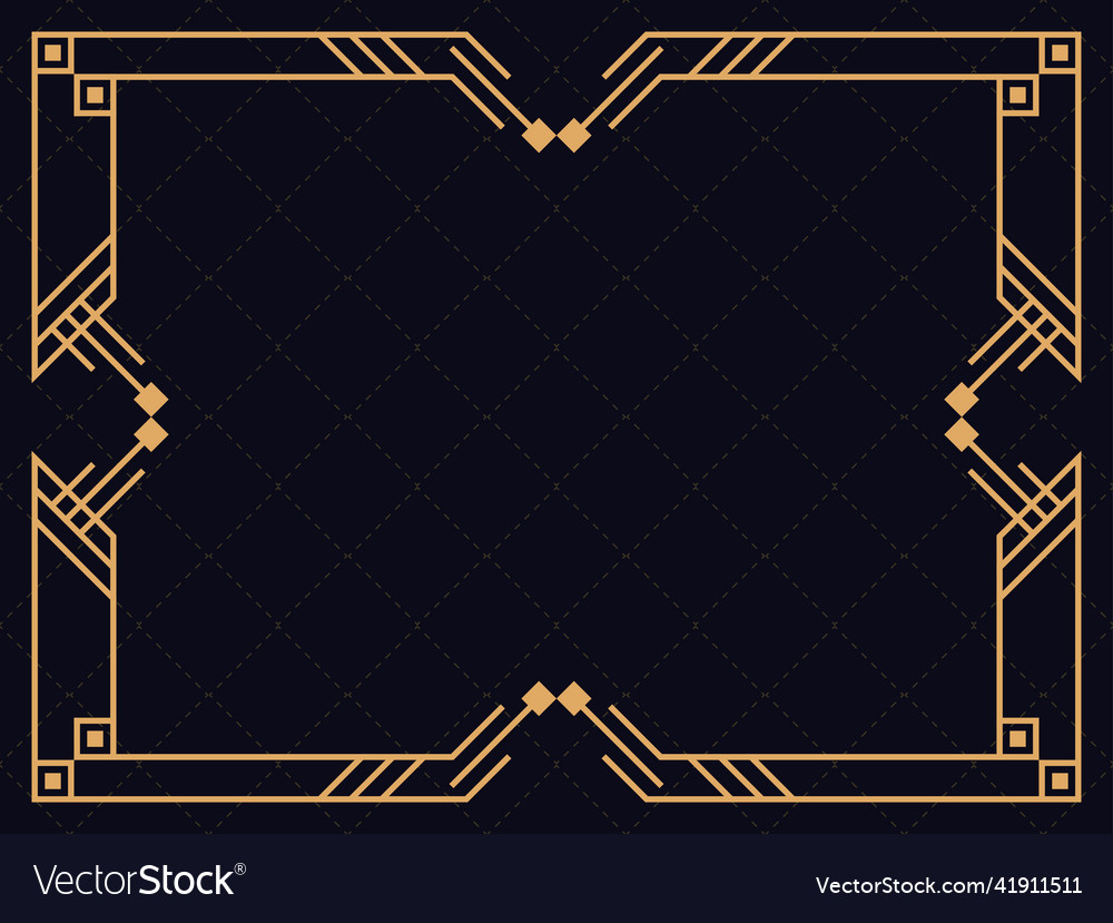 Art deco frame vintage linear border design Vector Image