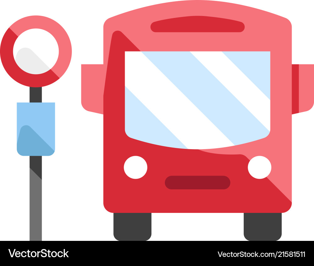 Bus stop flat Royalty Free Vector Image - VectorStock