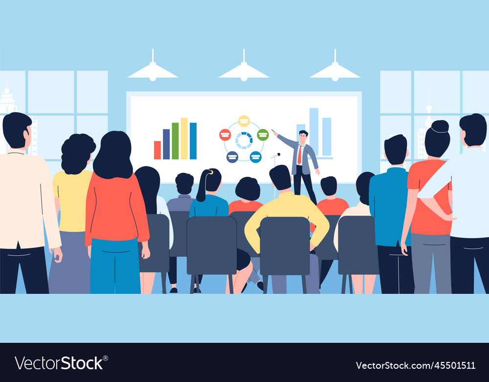 Business seminar or it teaching company financial Vector Image