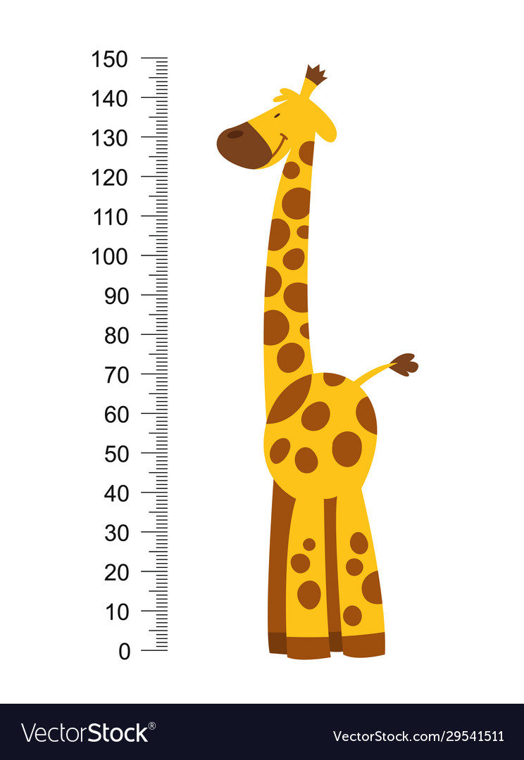 Cheerful funny giraffe with long neck height