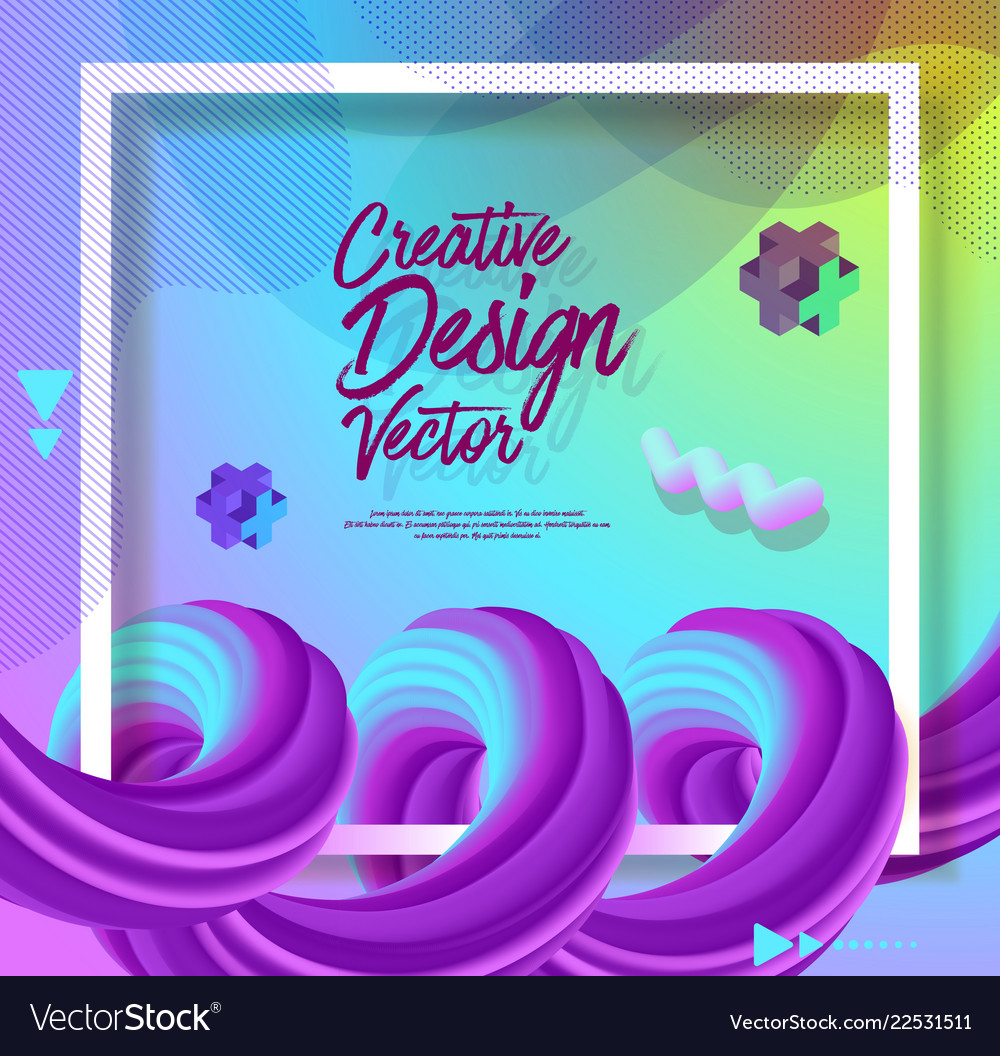 Creative 3d flow poster design abstract background