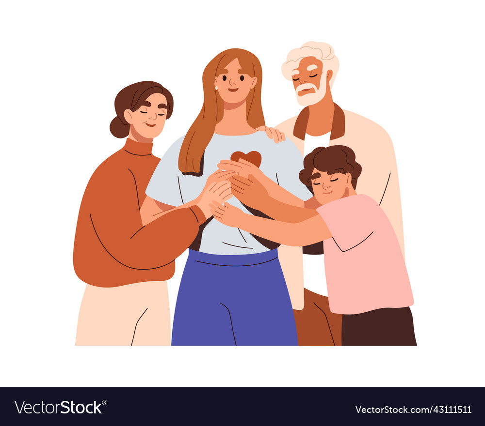 family-support-love-help-concept-happy-senior-vector-image