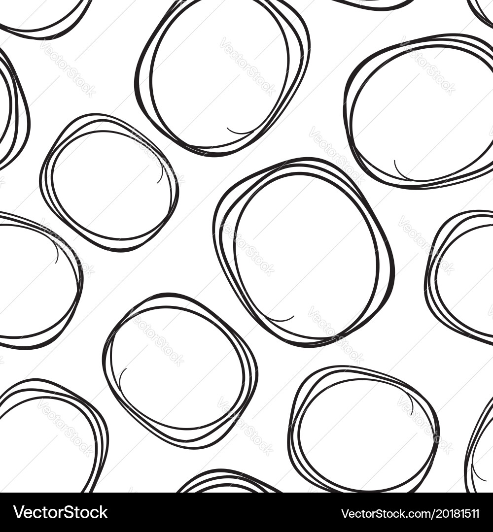 Hand drawn scribble circles seamless pattern Vector Image