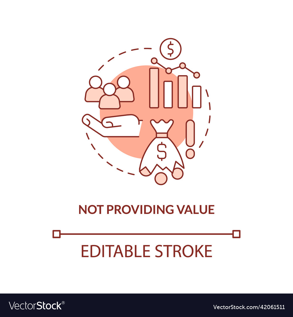 Not providing value terracotta concept icon Vector Image