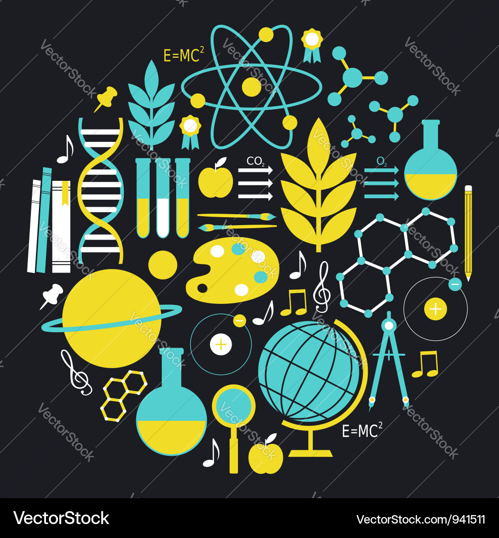 Science Icon Set Royalty Free Vector Image - VectorStock