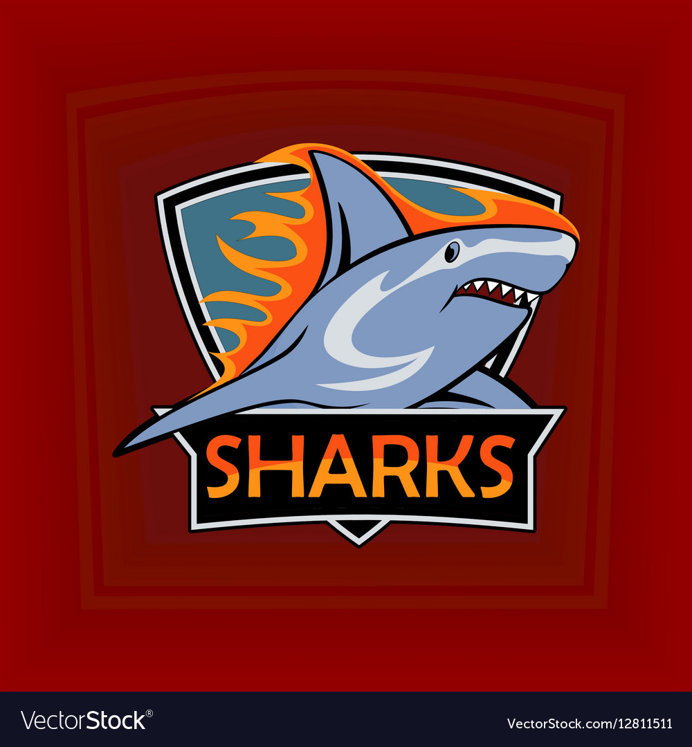 Sharks logo emblem for a sport team Royalty Free Vector