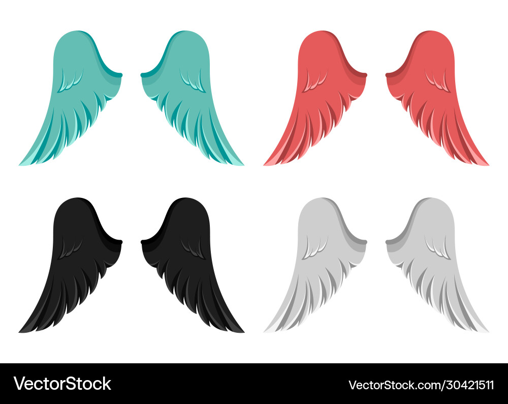 Wings set Royalty Free Vector Image - VectorStock