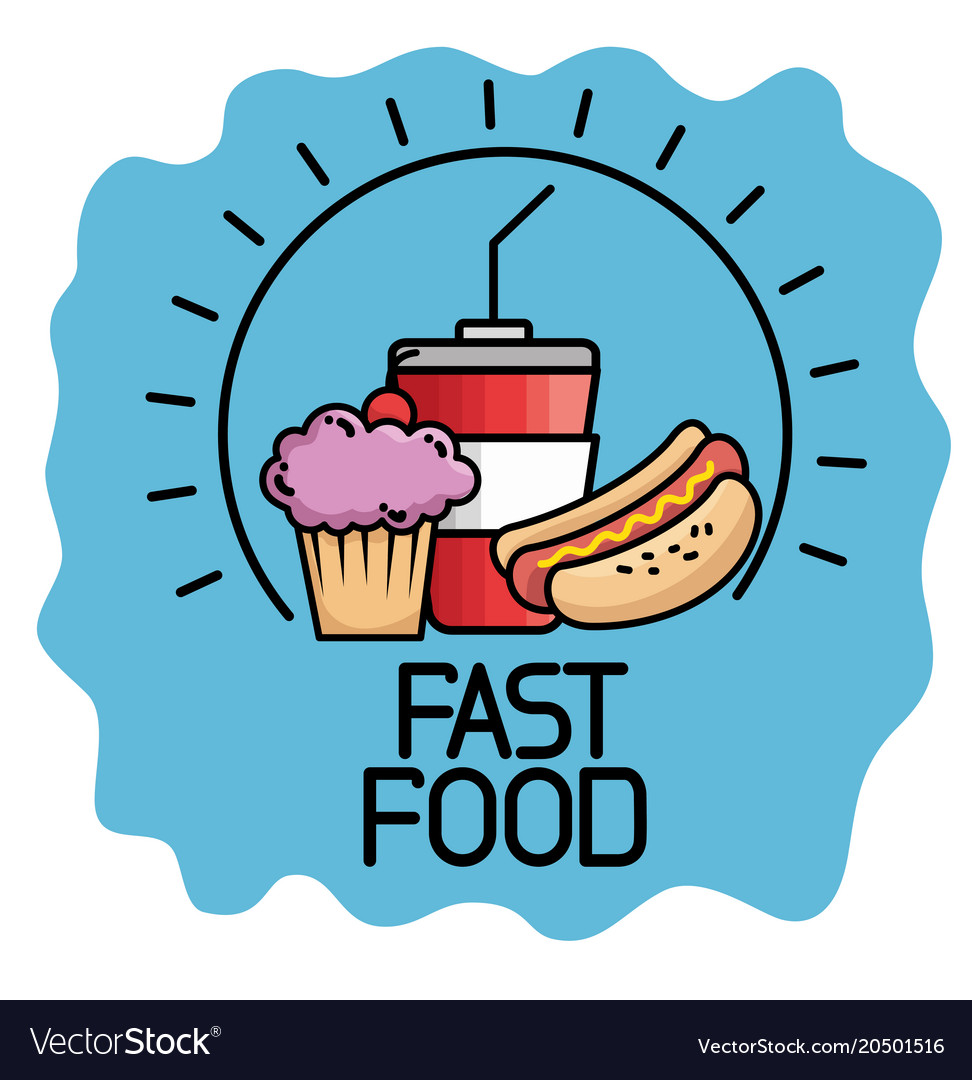 Fast food set icons Royalty Free Vector Image - VectorStock