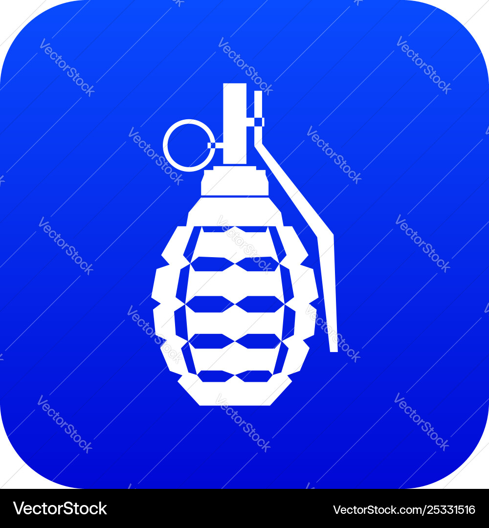 Hand Grenade Bomb Explosion Icon Digital Blue Vector Image