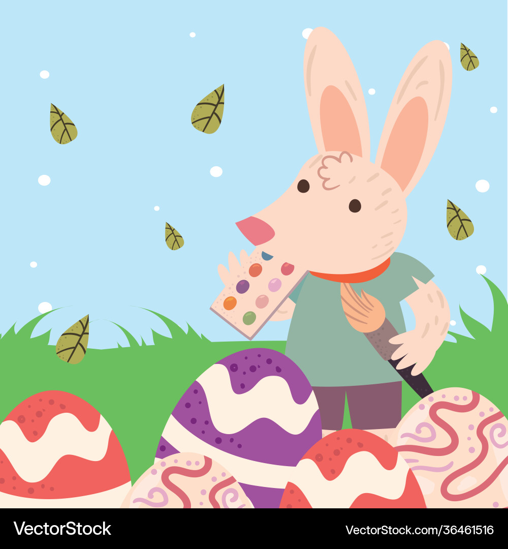 Happy easter rabbit Royalty Free Vector Image - VectorStock