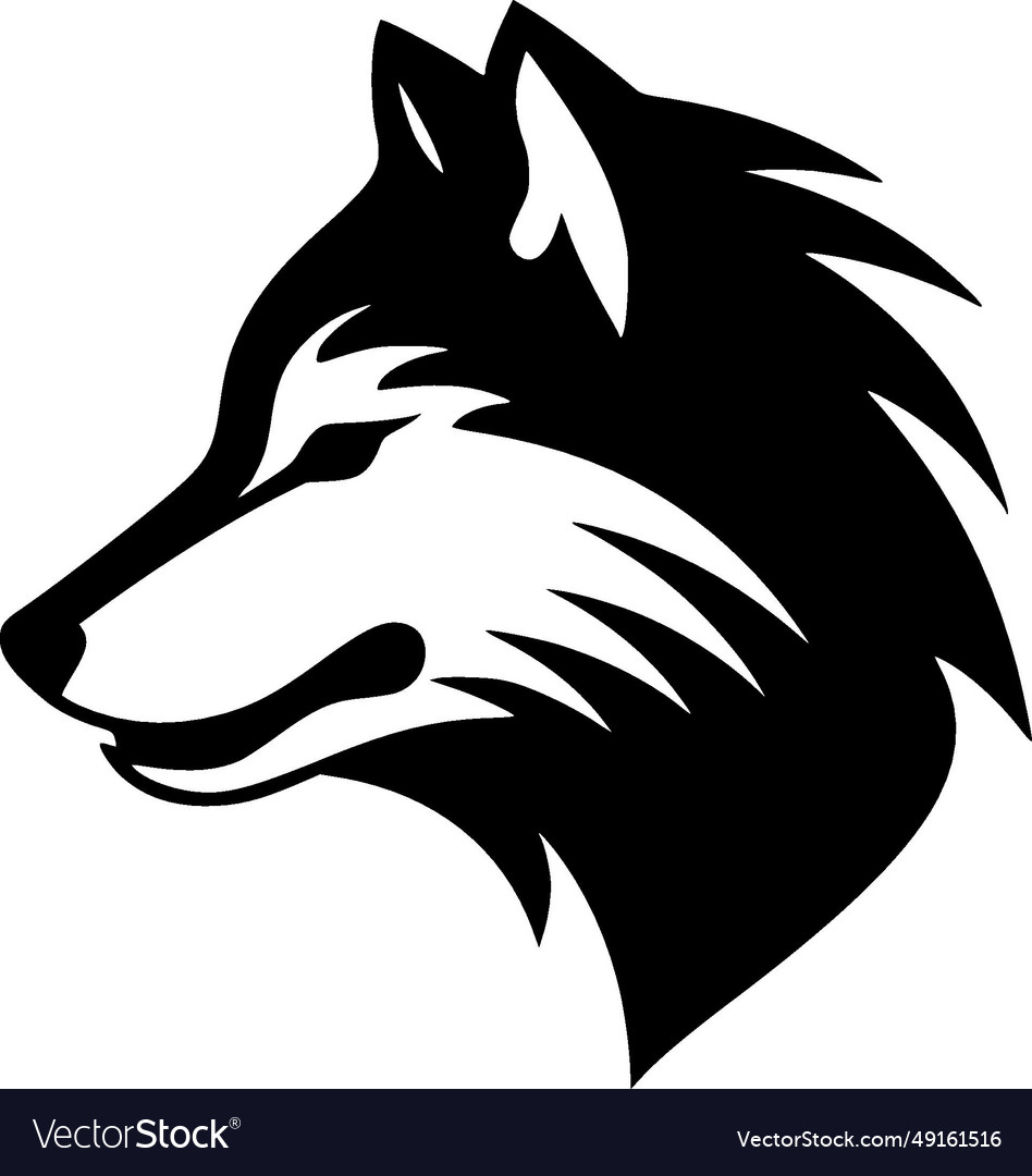 Wolf - black and white isolated icon