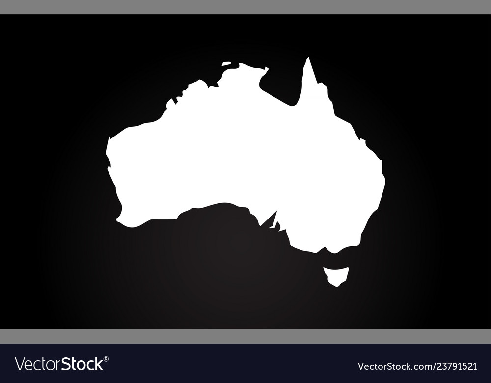 Australia Black And White Country Border Map Logo Vector Image