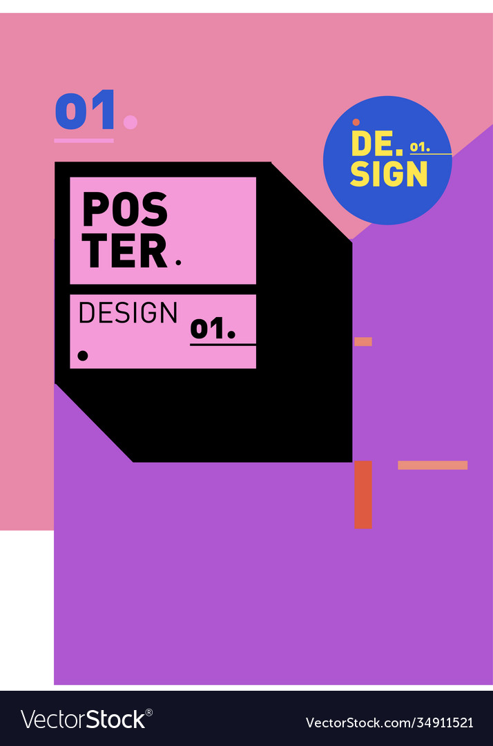Colorful Geometric Poster And Cover Design Vector Image Colorful Geometric Poster And Cover Design Vector Image