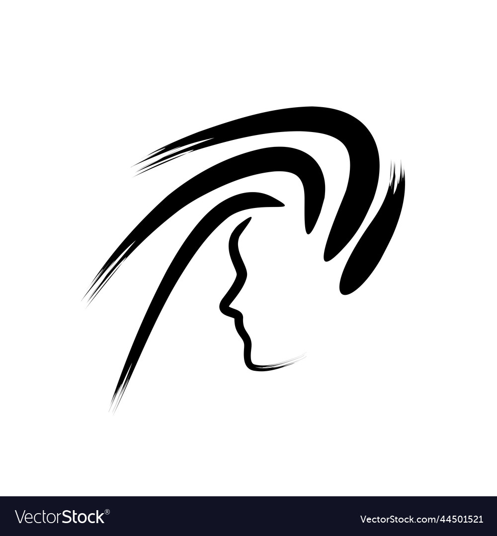 Hairstyle logo lush hair icon beauty salon Vector Image