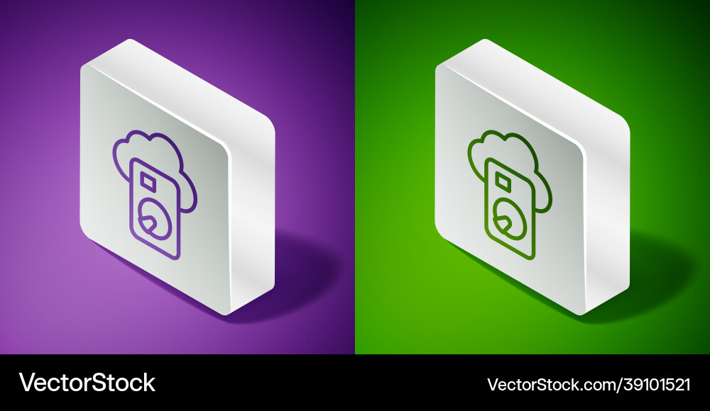 Isometric line cloud database icon isolated Vector Image