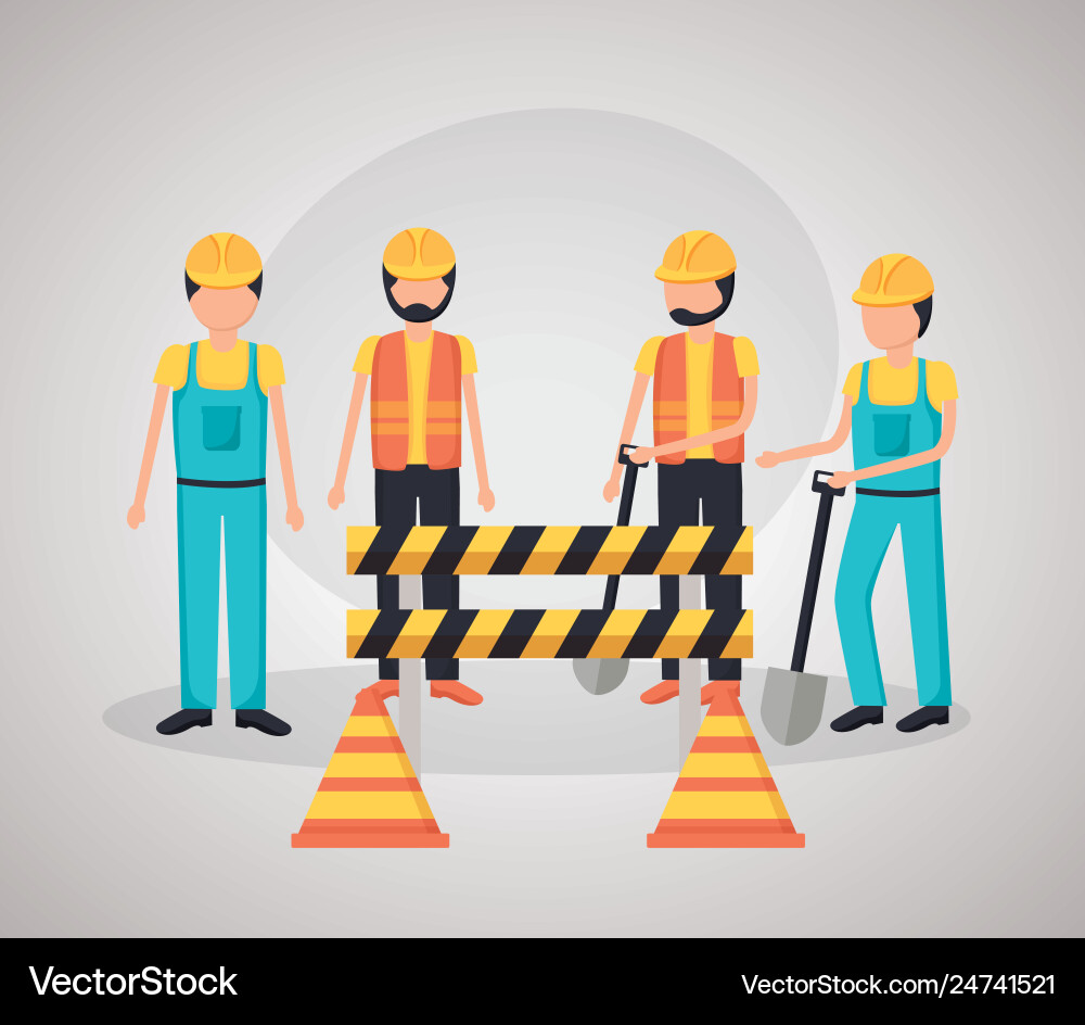 Workers construction equipment Royalty Free Vector Image