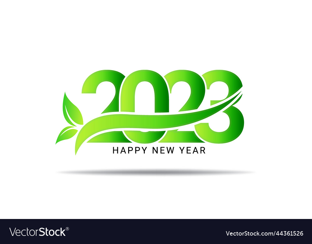 Creative 2023 happy new year with natural green Vector Image