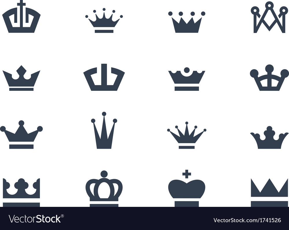 Crown icons Royalty Free Vector Image - VectorStock