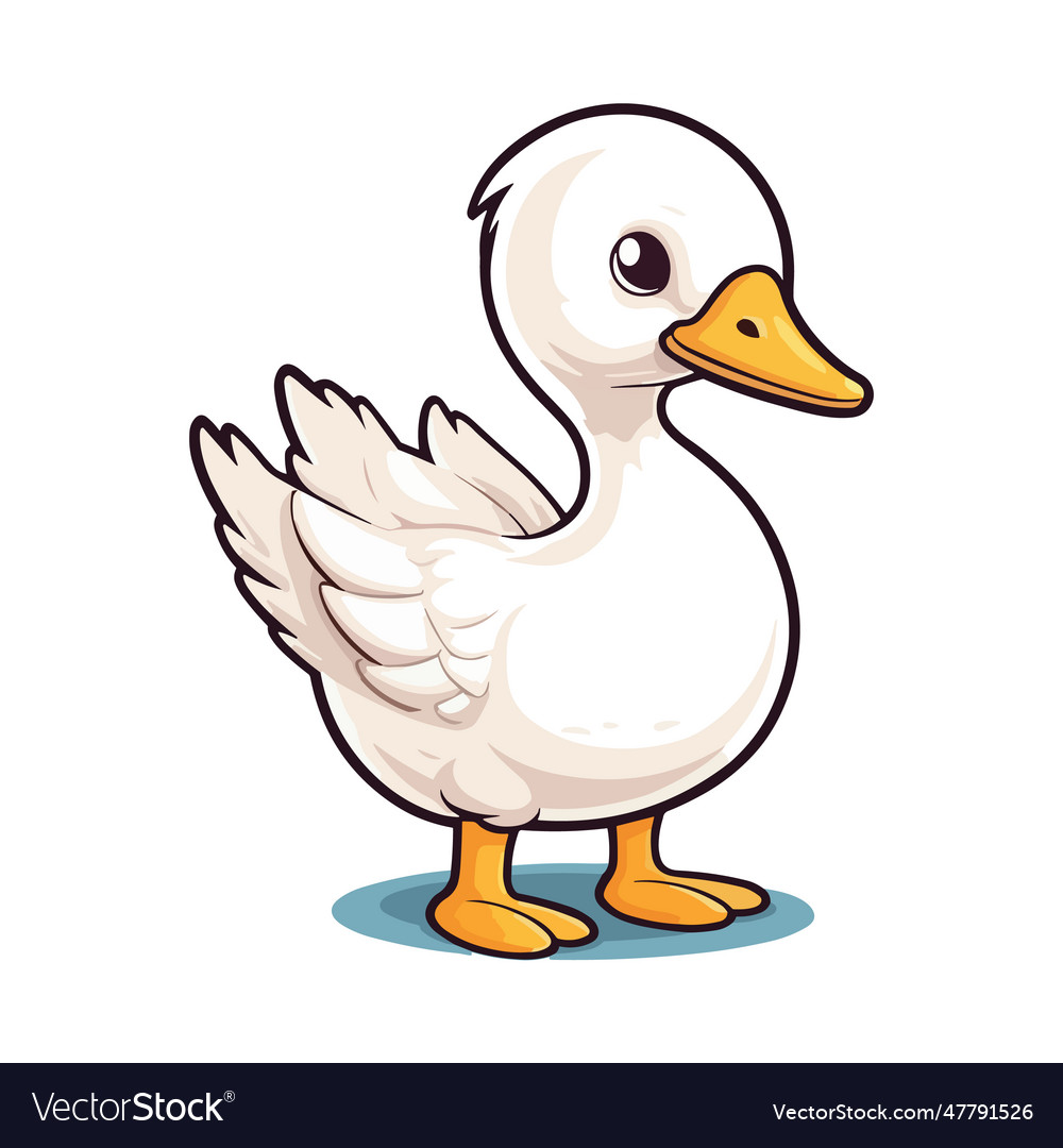 Cute goose cartoon character Royalty Free Vector Image