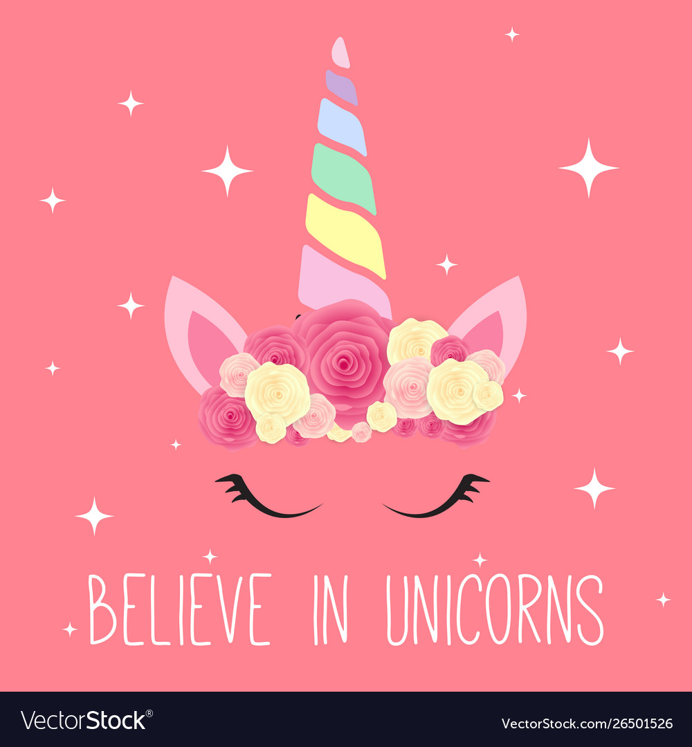 Cute unicorn background Royalty Free Vector Image