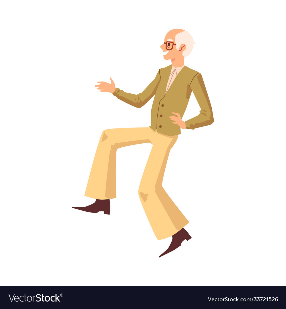 Dancing old man Royalty Free Vector Image - VectorStock