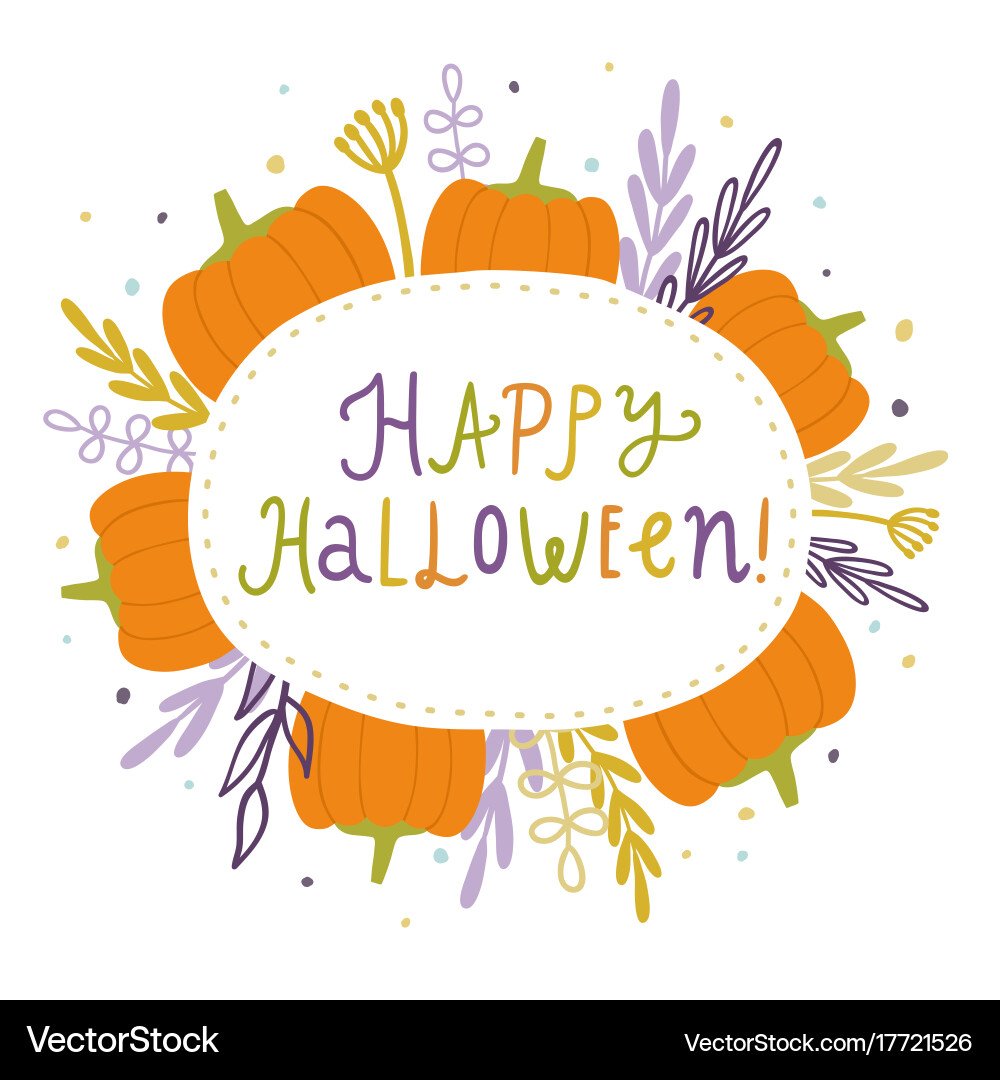 Happy halloween cute card Royalty Free Vector Image
