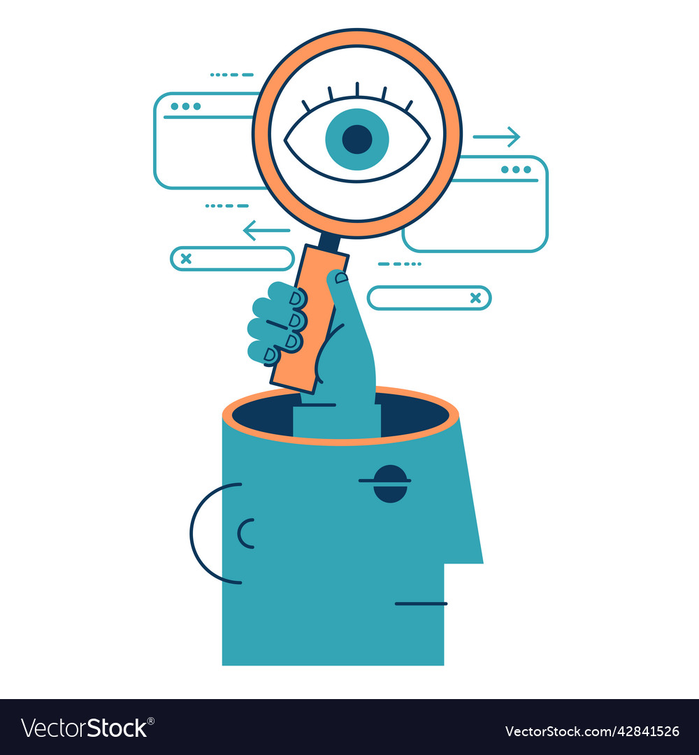 Internet Search Concept Hand With A Magnifying Vector Image