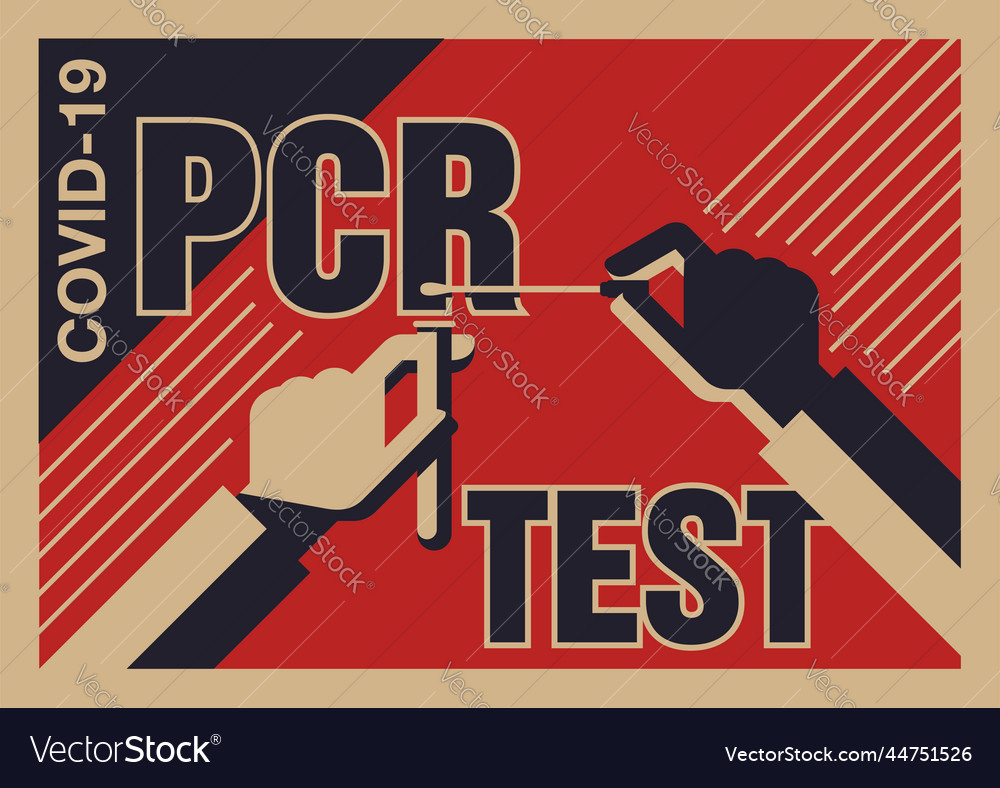Pcr testing poster in vintage style Royalty Free Vector