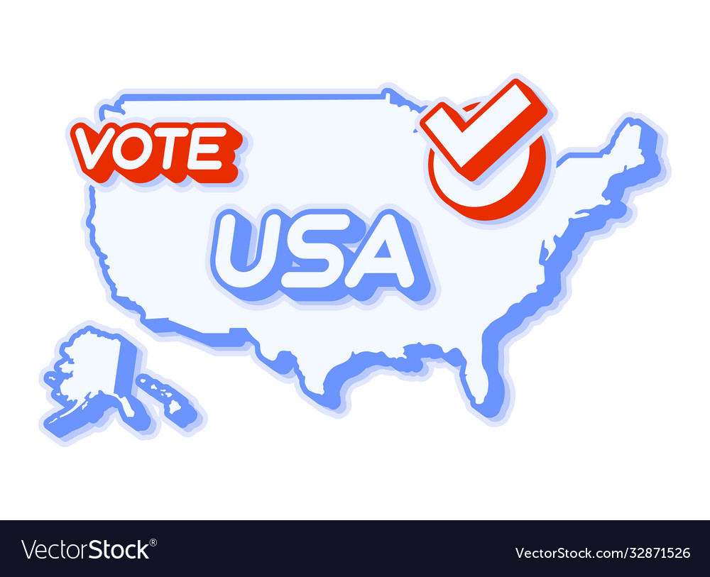 Presidential vote in usa 2020 state map Royalty Free Vector