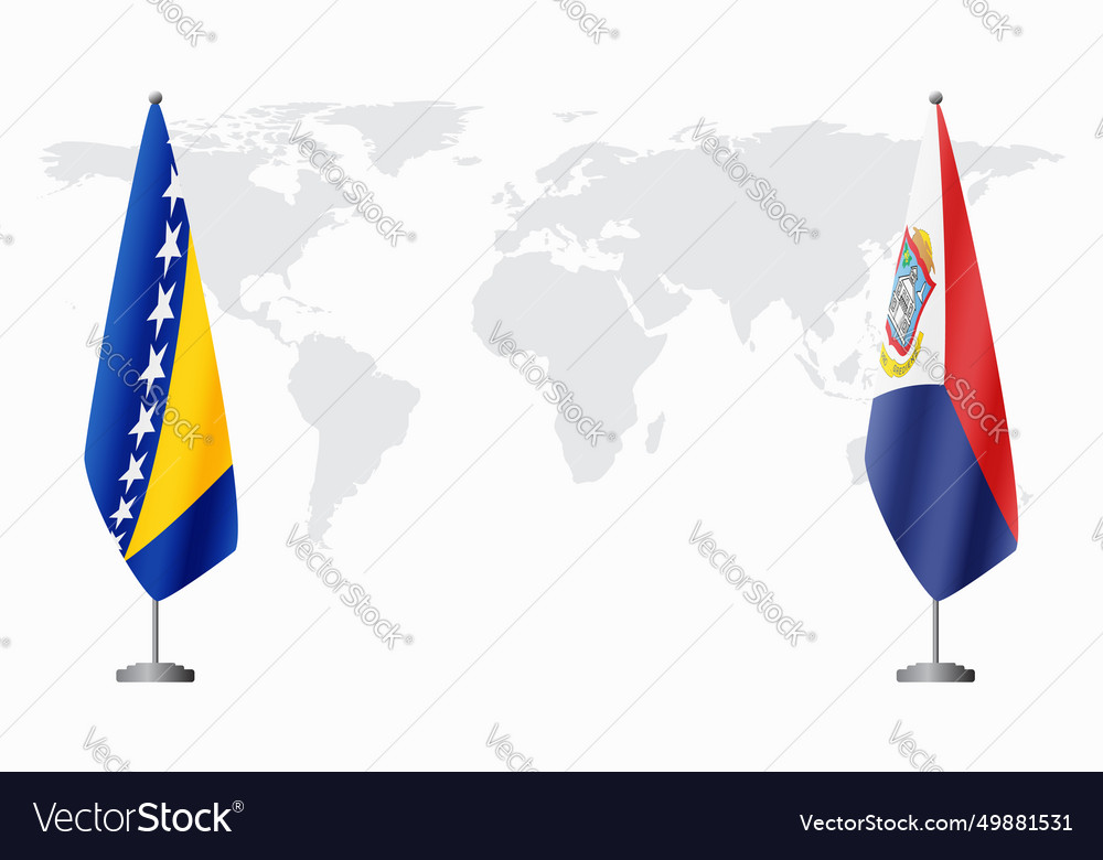 Bosnia and herzegovina sint maarten flags Vector Image