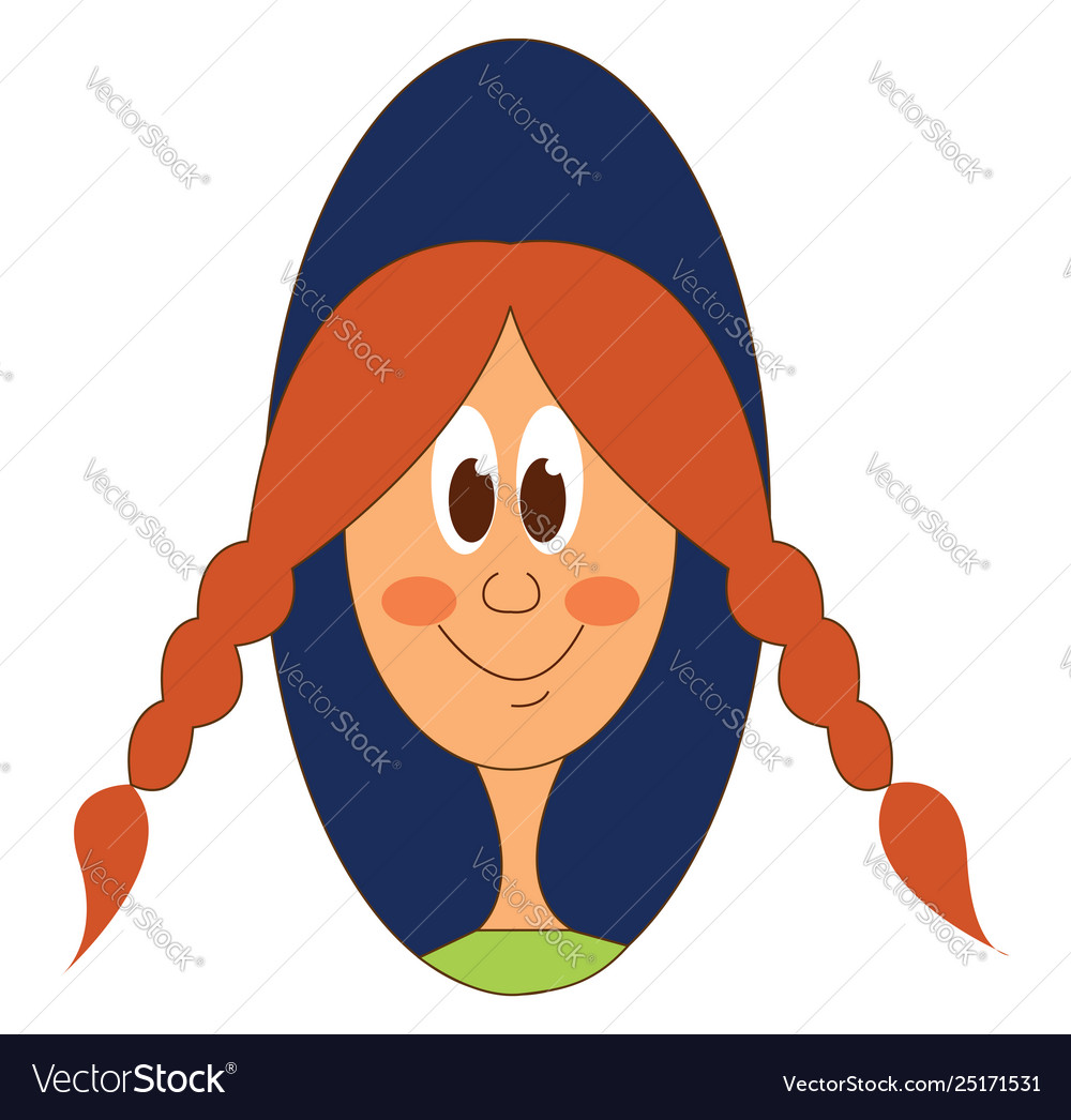 Girl with pigtails Royalty Free Vector Image - VectorStock