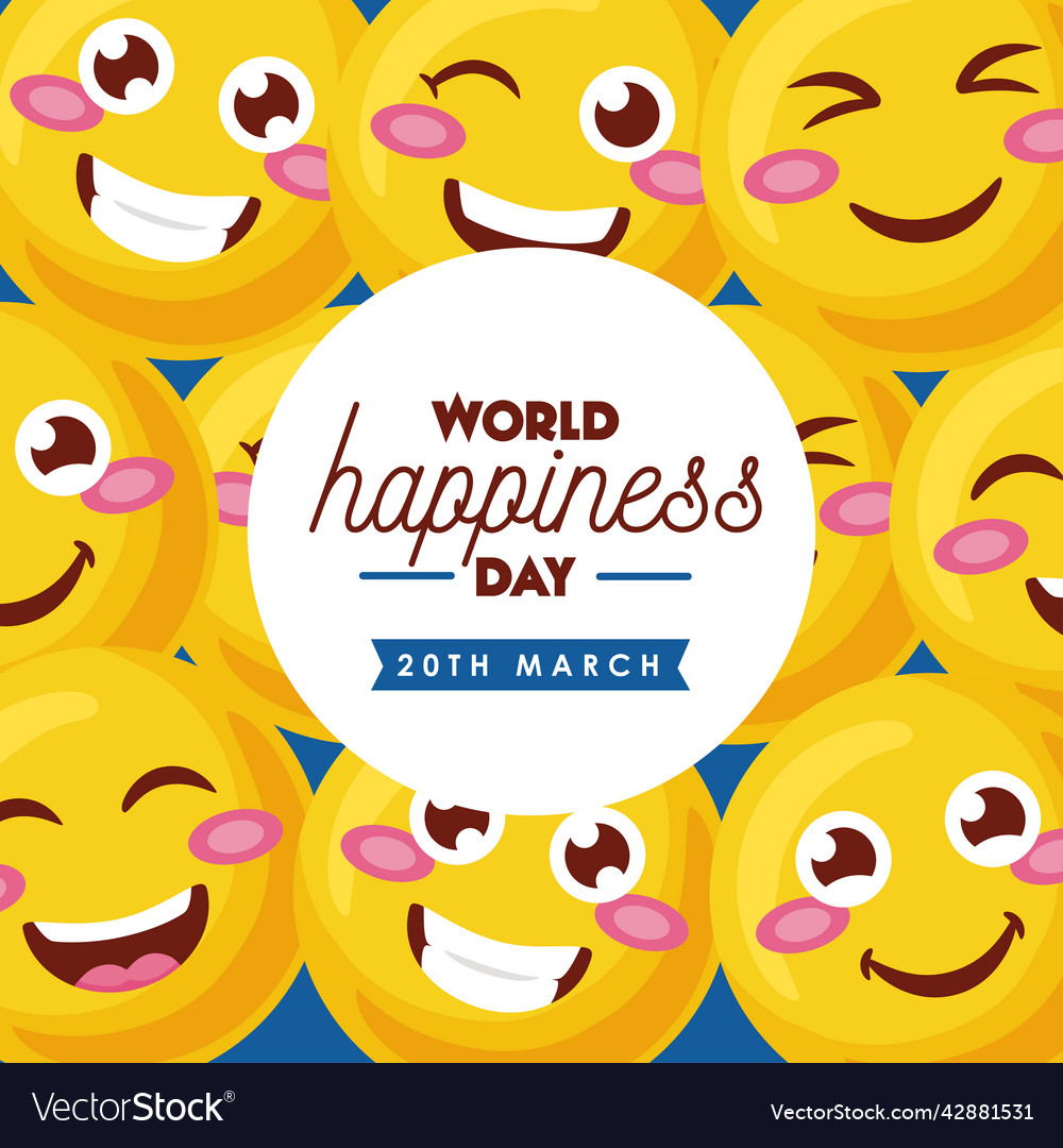 International happiness day poster Royalty Free Vector Image