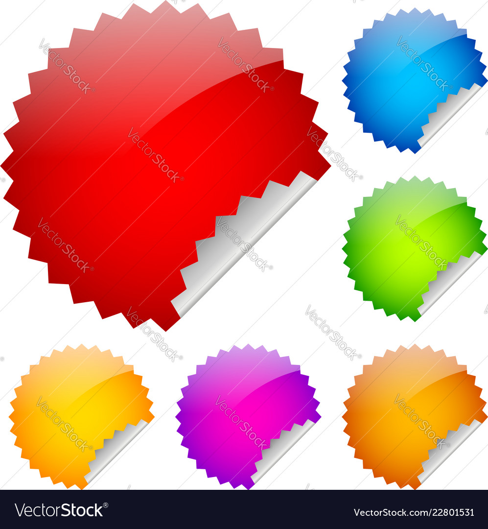 Starburst stickers with peels Royalty Free Vector Image