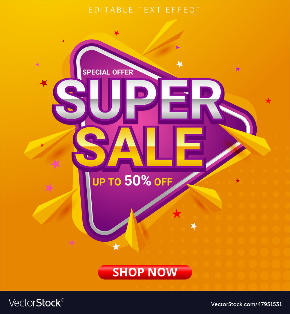 Super sale banner with abstract shapes