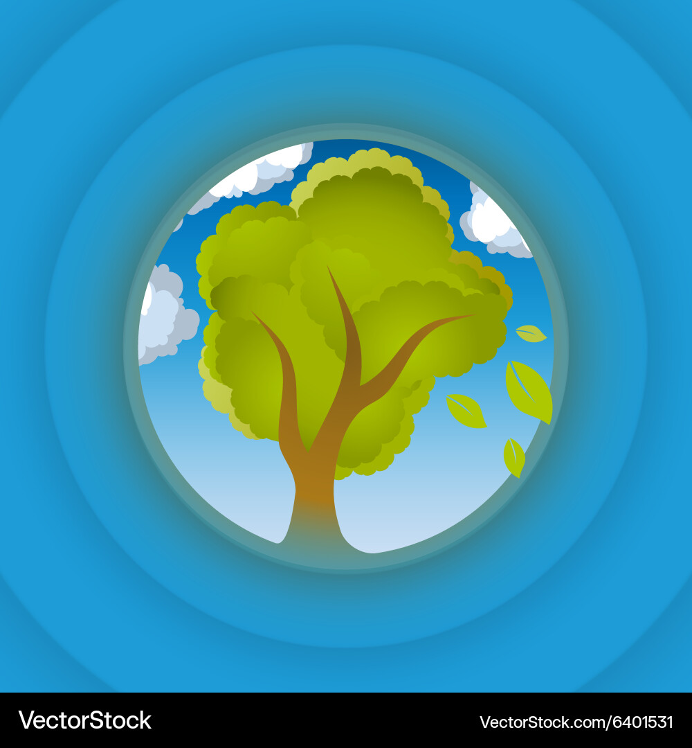 Tree look in circle Royalty Free Vector Image - VectorStock