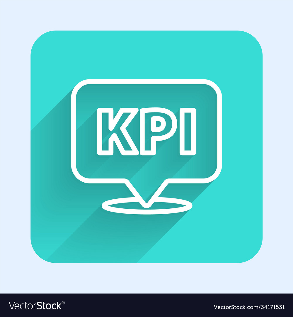 White line kpi - key performance indicator icon Vector Image