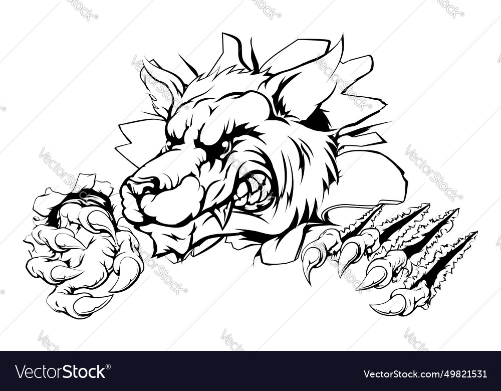 Wolf claw breakthrough Royalty Free Vector Image