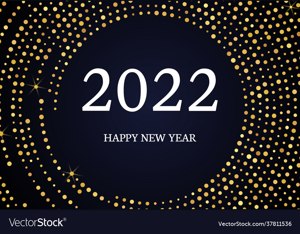 2022 Happy New Year Gold Glitter Pattern Vector Image 2022 Happy New Year Gold Glitter Pattern Vector Image
