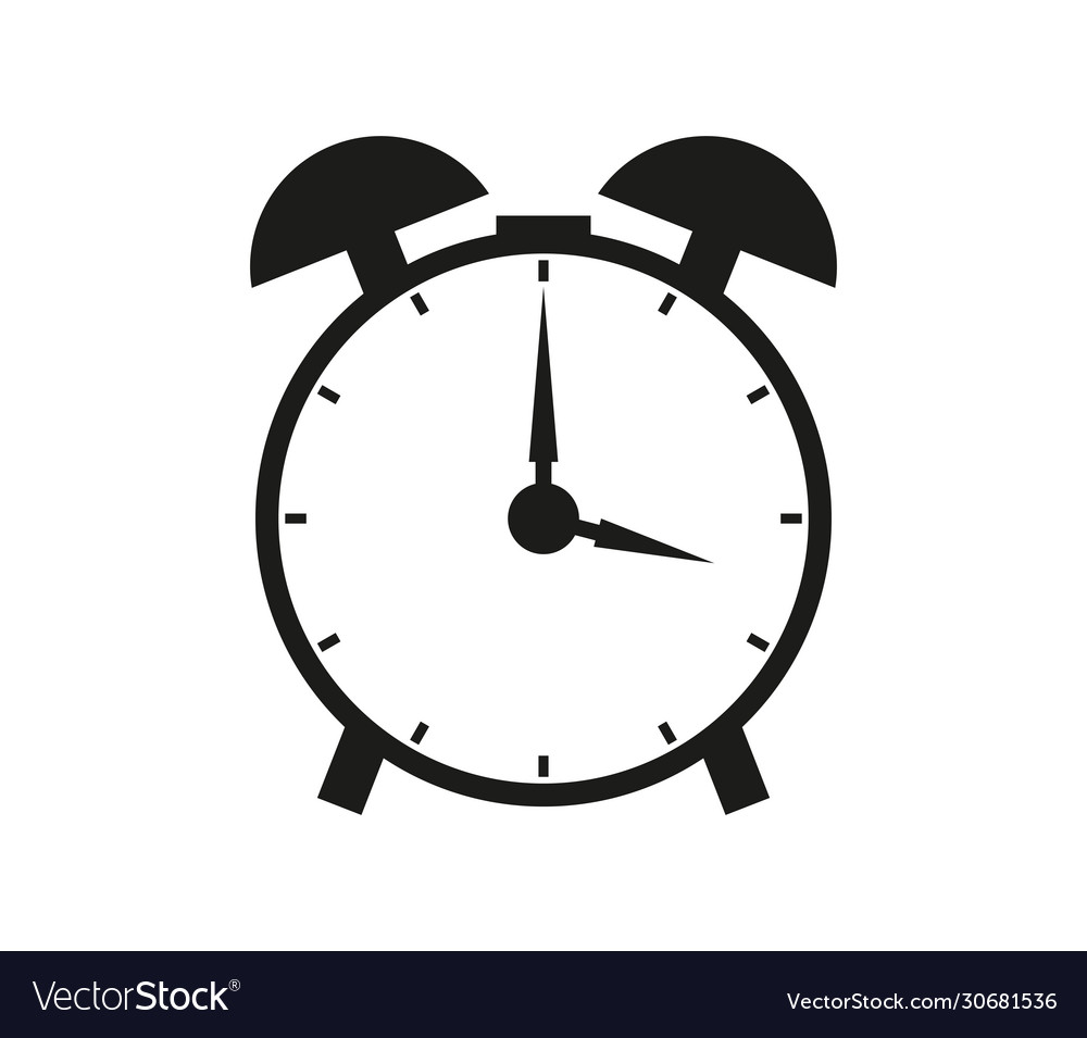 Alarm clock icon in on white background