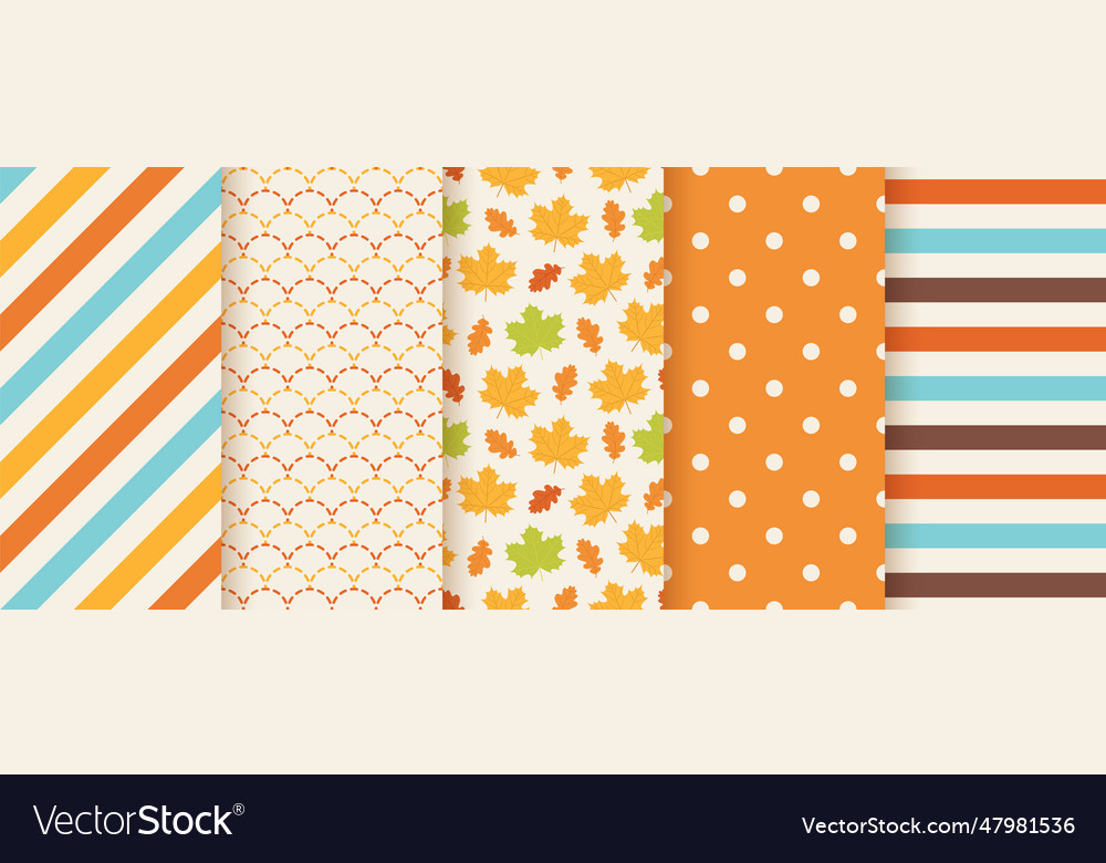 Autumn seamless pattern background with fall Vector Image