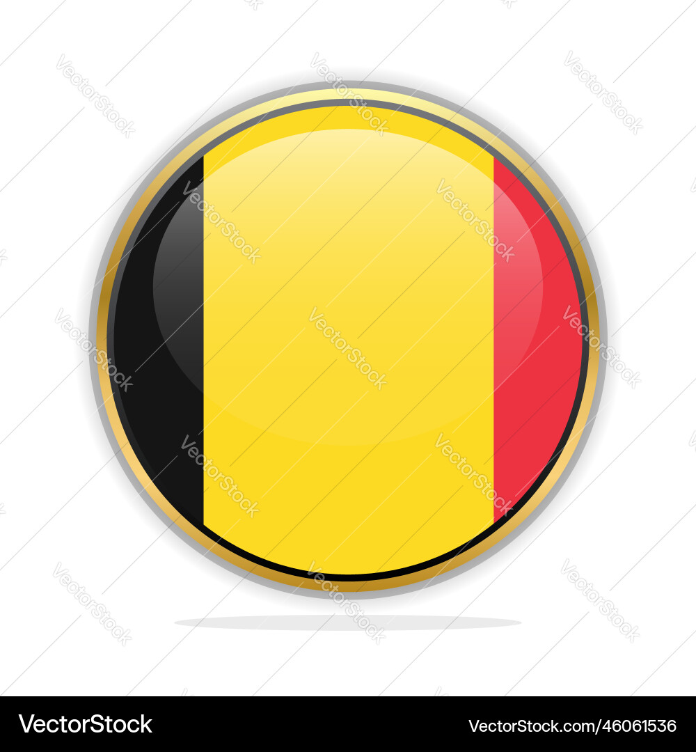 Button flag design template belgium Royalty Free Vector