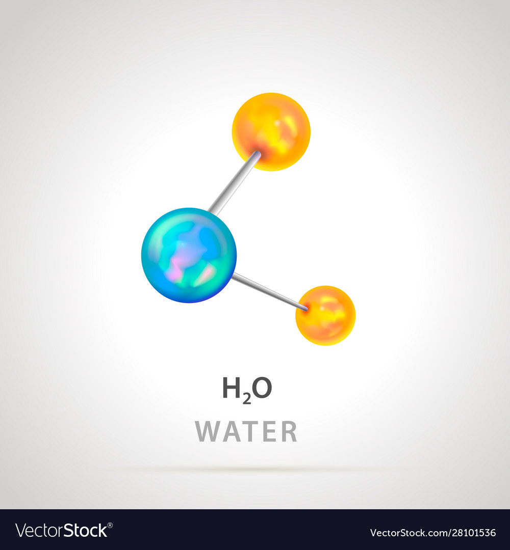 Colorful Chemical Model Water Element H2o Vector Image