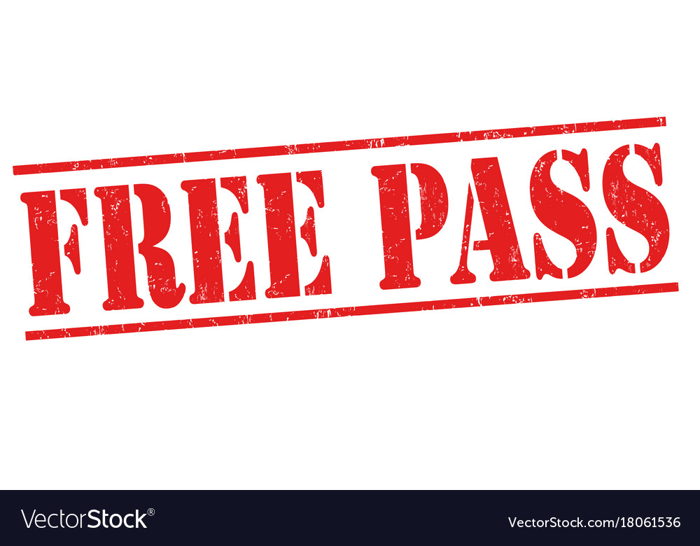 free pass sign or stamp pass sign