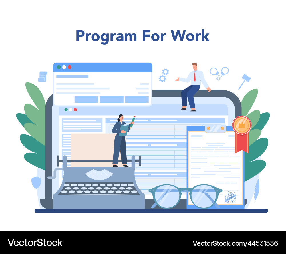 Lawyer online service or platform punishment Vector Image