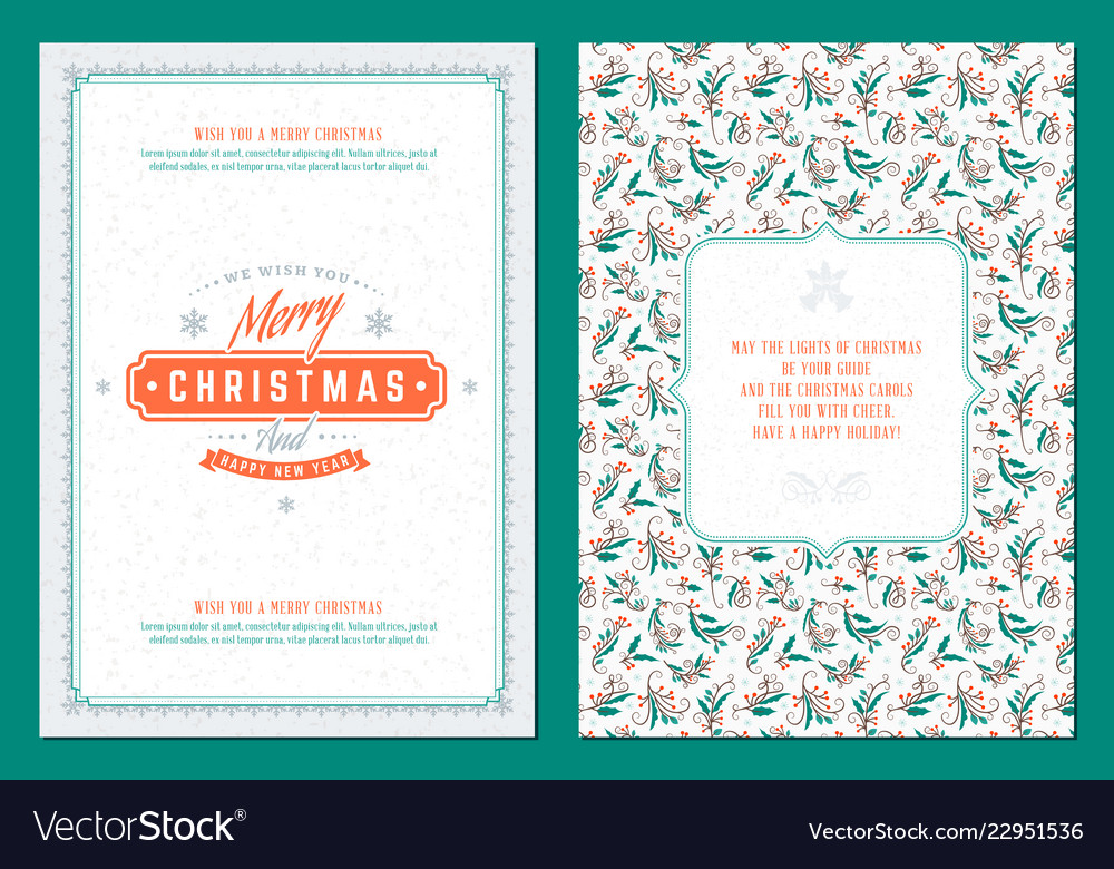 Merry Christmas Greeting Card Template Royalty Free Vector