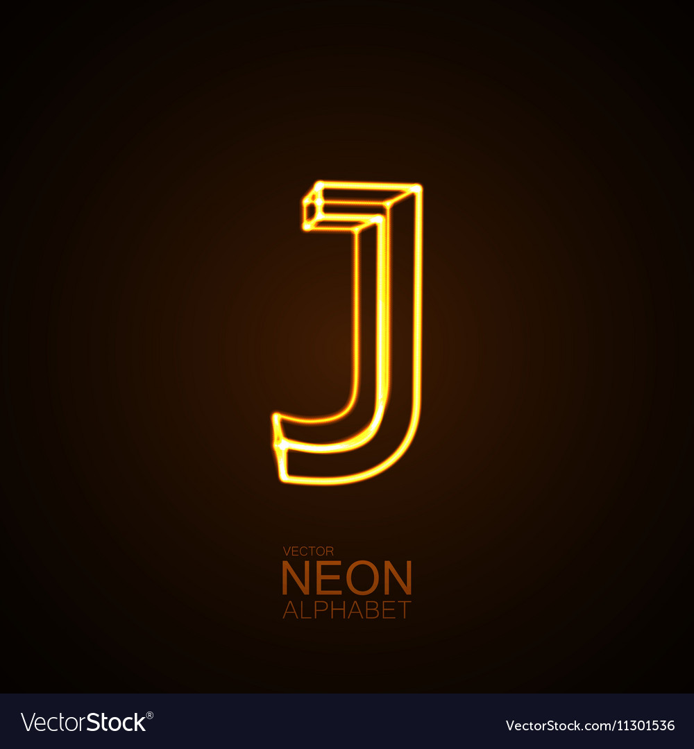 neon letter j