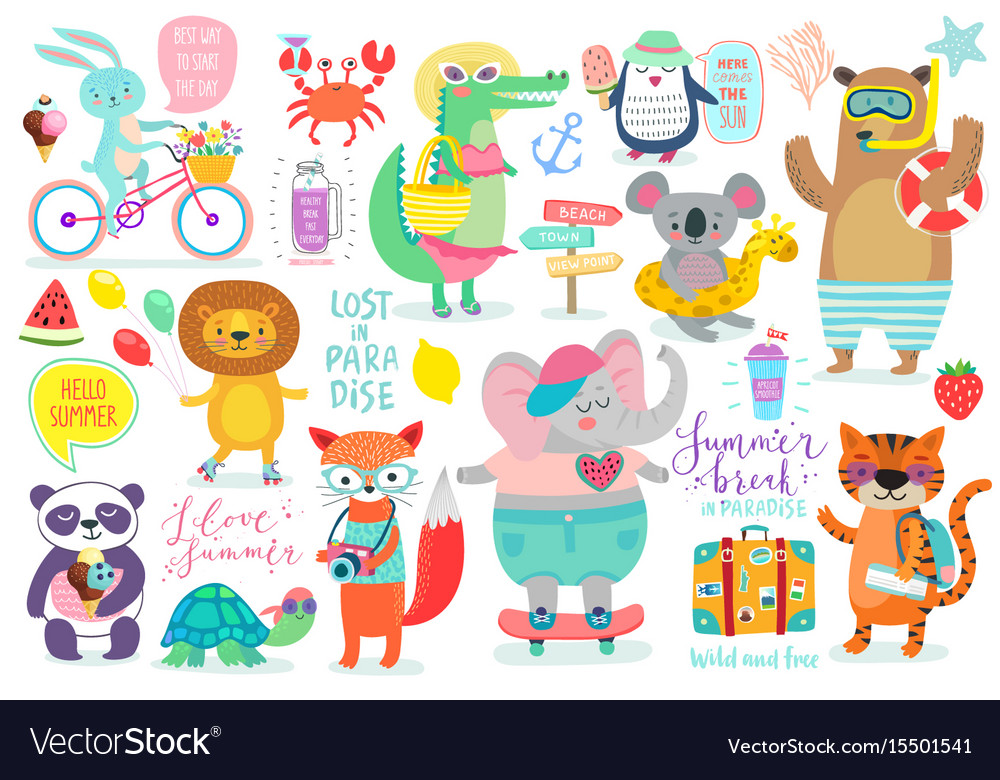 Animals hand drawn style