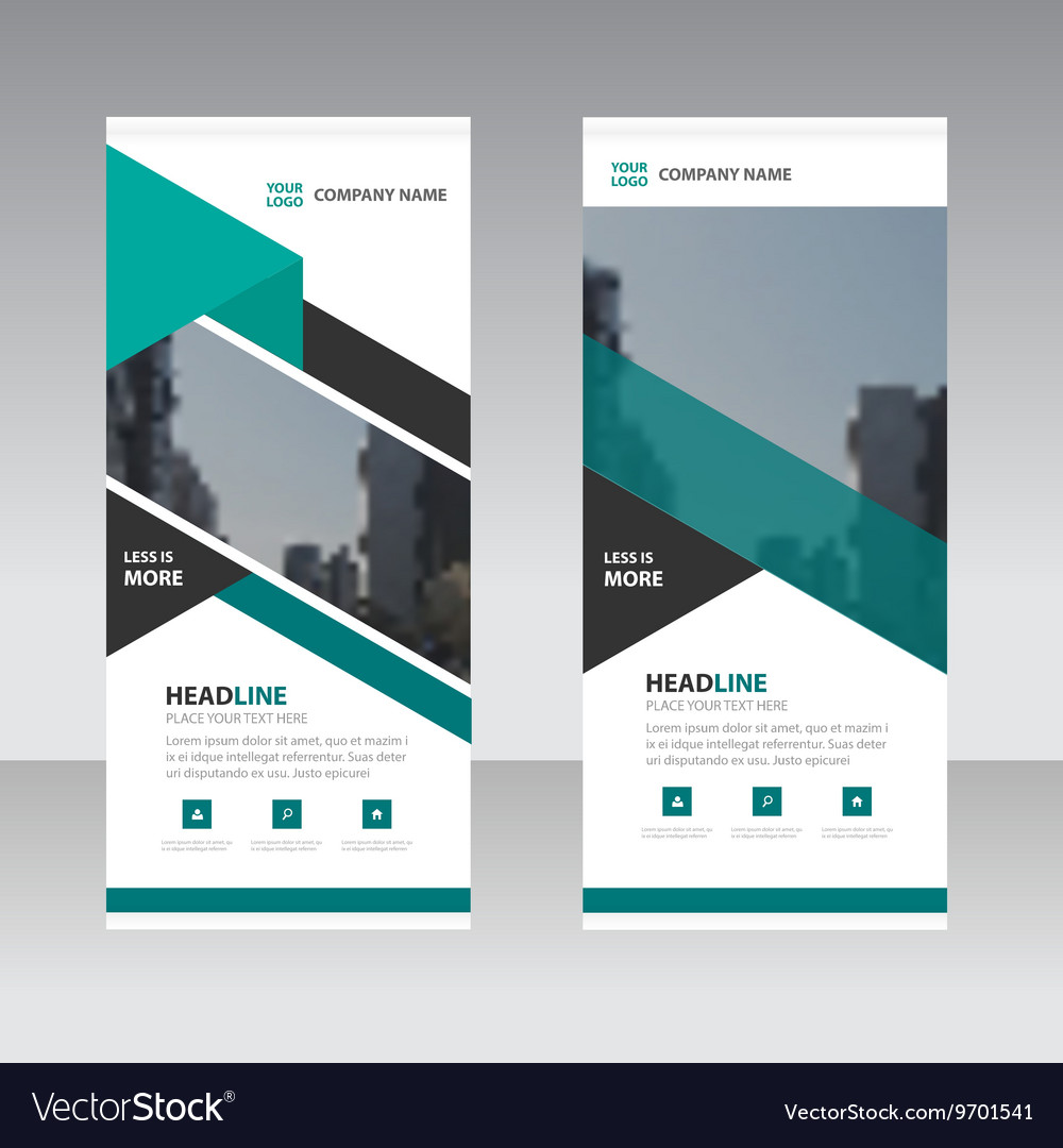 Business roll up banner flat design template set